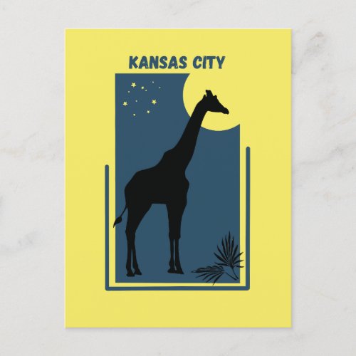 Kansas City Zoo Missouri Vintage Giraffe Postcard