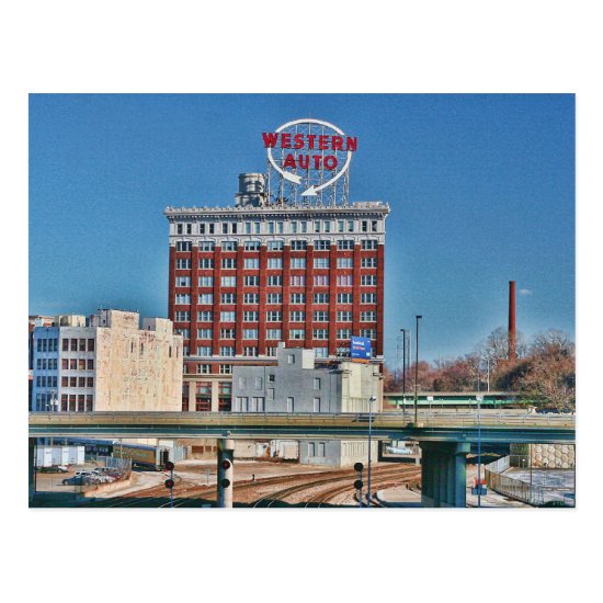 Kansas City's Western Auto Sign Postcard