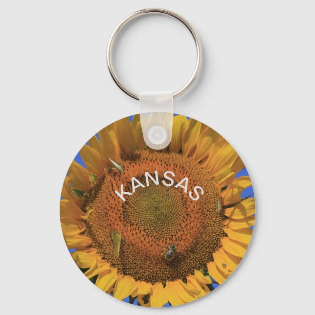 Kansas colorful Sunflower  Keychain (Front)