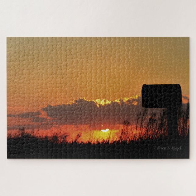 Kansas Colorful Sunset with Clouds Puzzle (Horizontal)