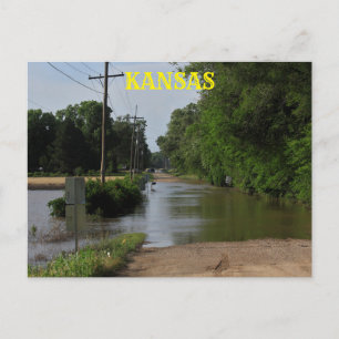 Kansas Country Flood water Post Card