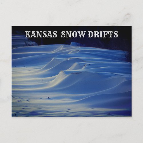 Kansas Country Snow Drifts Post Card