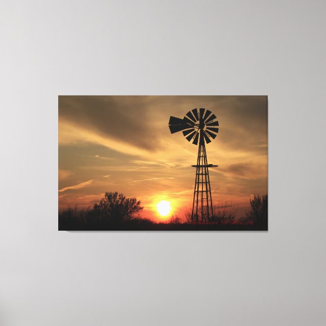 Kansas Country Windmill Canvas Print (Front)