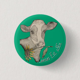 Kansas Cow Button