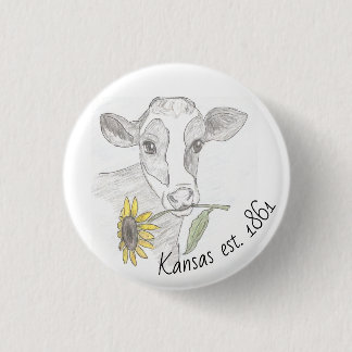 Kansas Cow Button