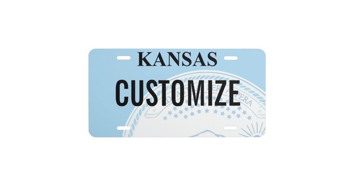 Kansas Custom License Plate Zazzle