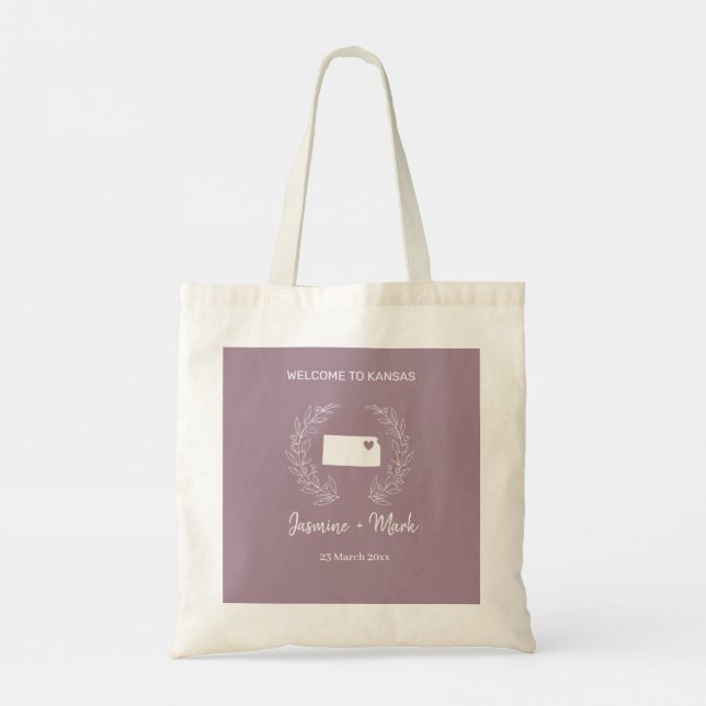 Kansas Destination Wedding Welcome Tote Bag (Back)