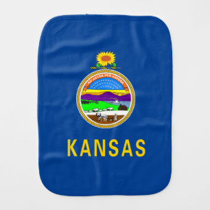 Kansas flag baby burp cloth