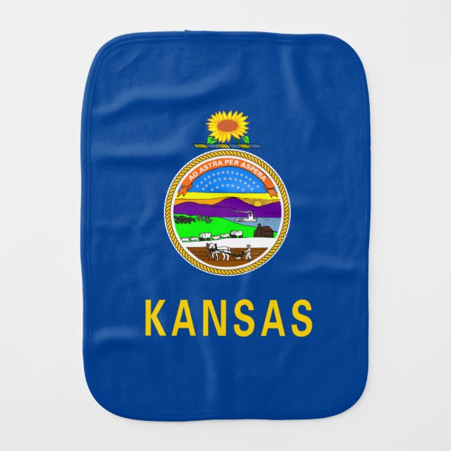 Kansas flag baby burp cloth (Front)