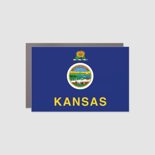 Kansas Flag Car Magnet