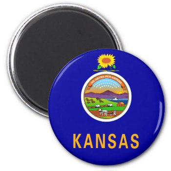 Kansas Flag Magnet by the_little_gift_shop at Zazzle