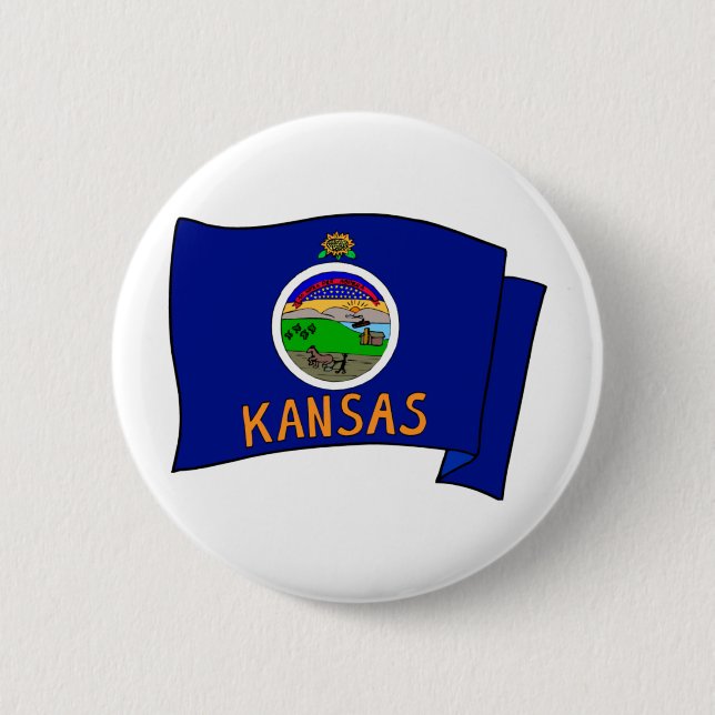 Kansas Flag Pinback Button (Front)