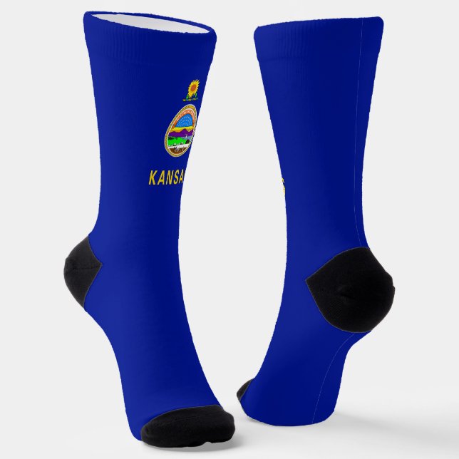 Kansas flag socks (Angled)