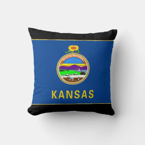 Kansas flag throw pillow