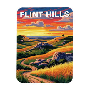 Kansas Flint Hills Travel Souvenir Magnet