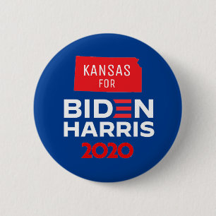 Kansas for Biden Harris 2020 Button
