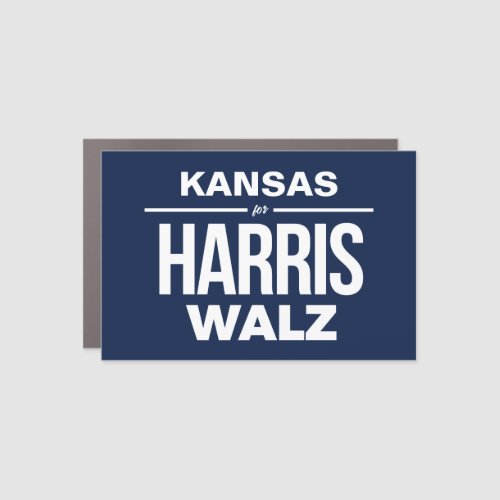 Kansas for Harris Walz Car Magnet