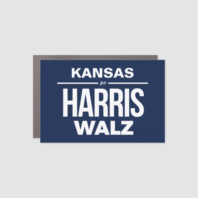 Kansas for Harris Walz Car Magnet (Front)