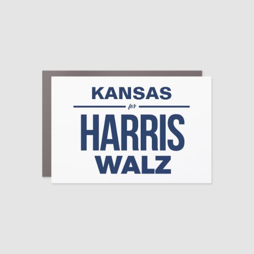 Kansas for Harris Walz Car Magnet