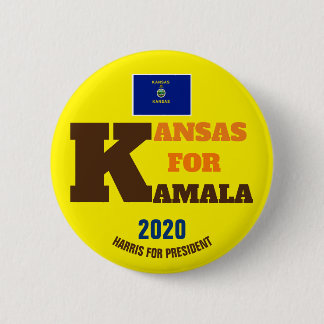 Kansas for Kamala Harris for President 2020 Button