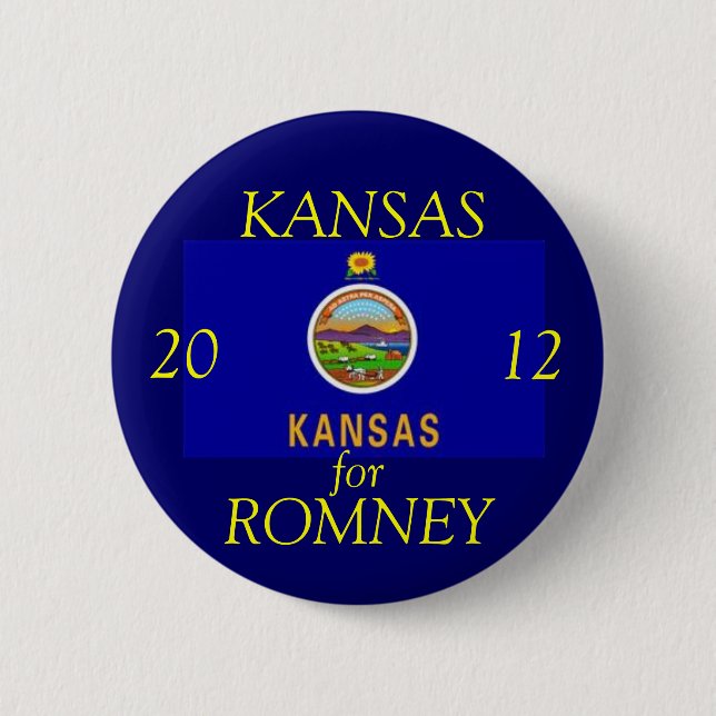 Kansas for Romney 2012 Button (Front)