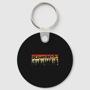 Kansas Forest Sunset Trees Cabin Theme Souvenir Keychain
