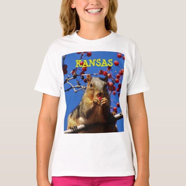 Kansas Foxtail Squirrel Girls' Basic T-Shirt (Front)