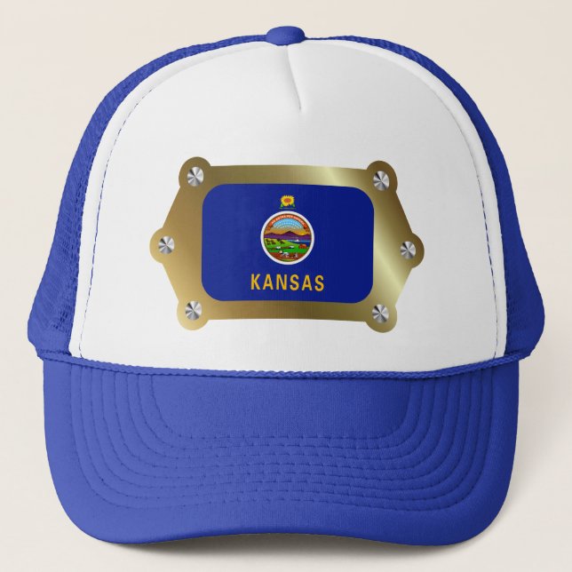 Kansas framed Flag Hat (Front)