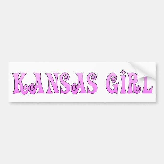 Kansas Girl Bumper Sticker (Front)