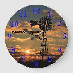 Kansas Golden Sunset CLOCK
