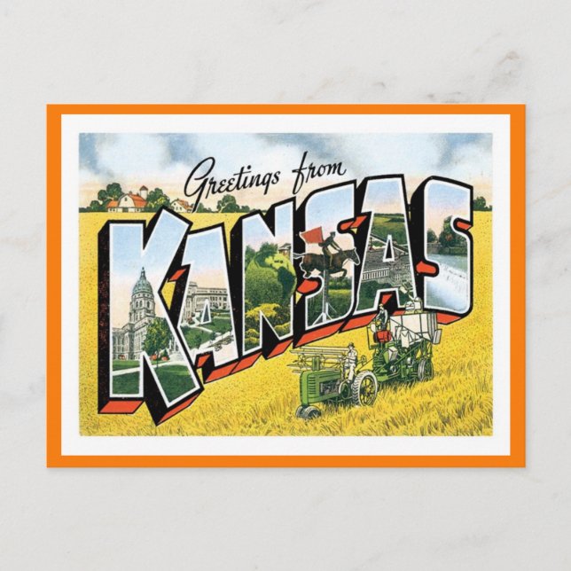 Kansas Greetings From US States Postcard (Front)