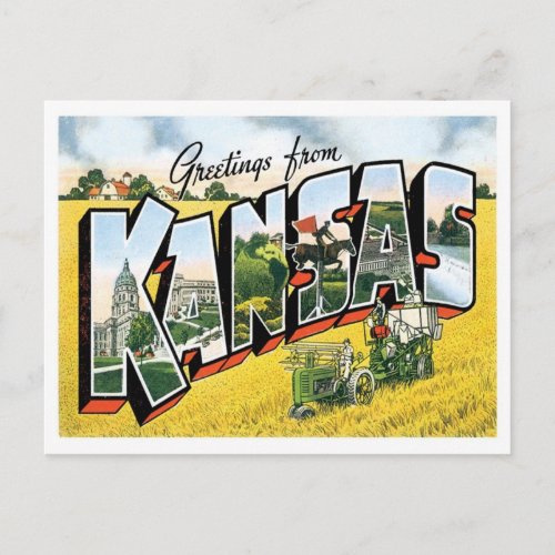 Kansas Greetings From US States Postcard
