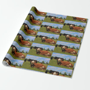 Kansas Hereford Cow Wrapping Paper