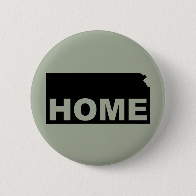 Kansas Home Away From State Button Badge Pin (Front)