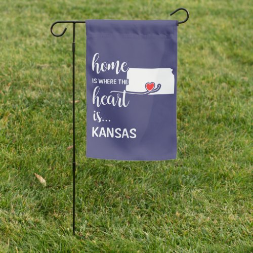 Kansas home is where the heart is garden flag