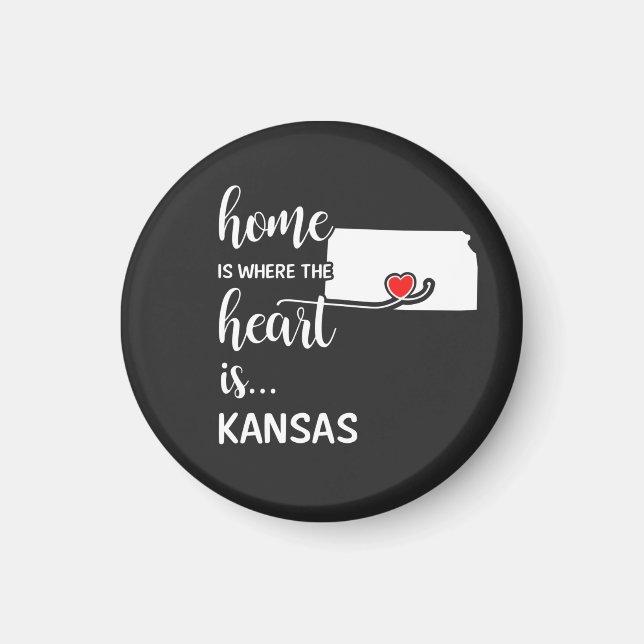 Kansas Home is where the heart is Magnet (Front)