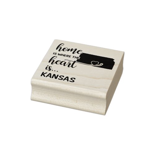 Kansas Home is where the heart is Rubber Stamp