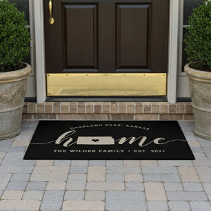 Kansas Home State Personalized Doormat