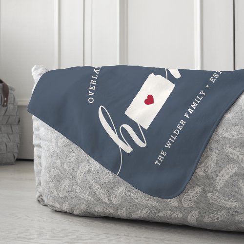 Kansas Home State Personalized Sherpa Blanket
