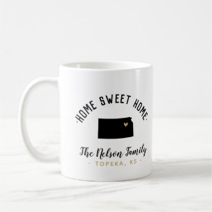 Kansas Home Sweet Home Family Monogram Mug