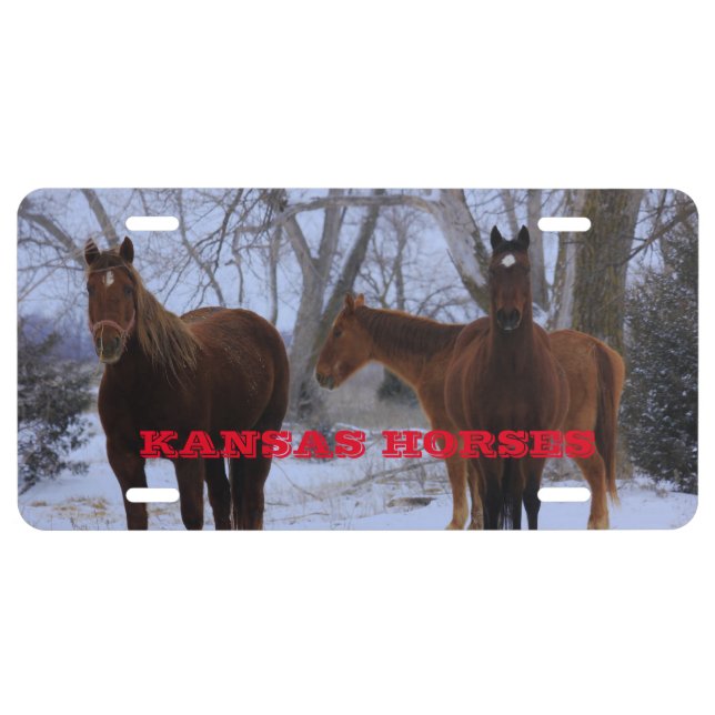 Kansas Horses Car Tag License Plate (Front)