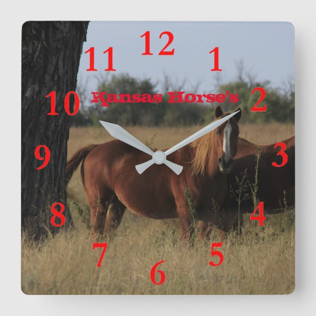 Kansas Horse's Wall Clock (Front)