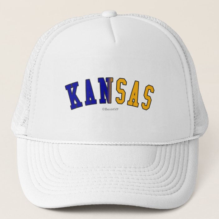 Kansas in State Flag Colors Hat