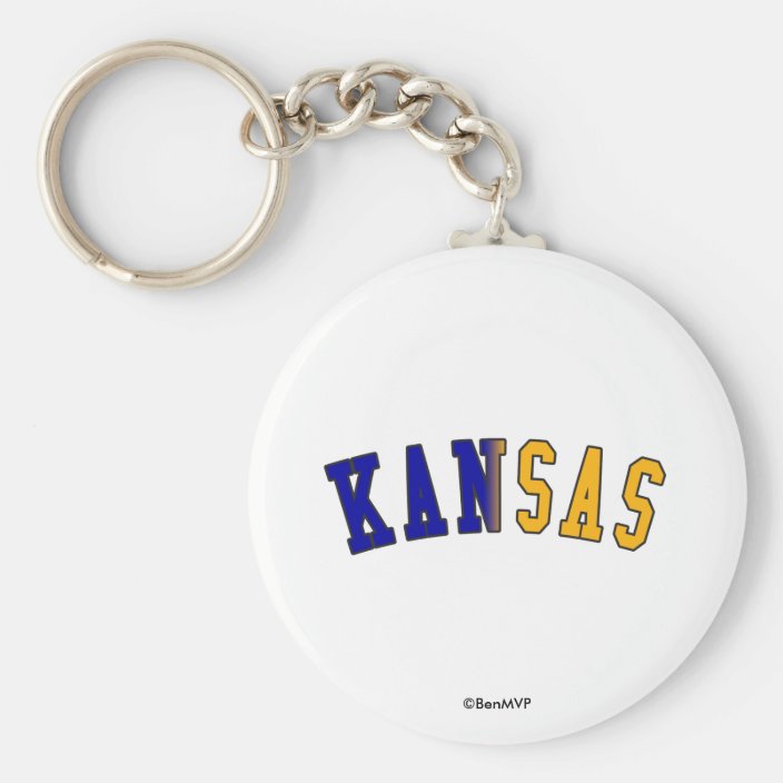 Kansas in State Flag Colors Key Chain