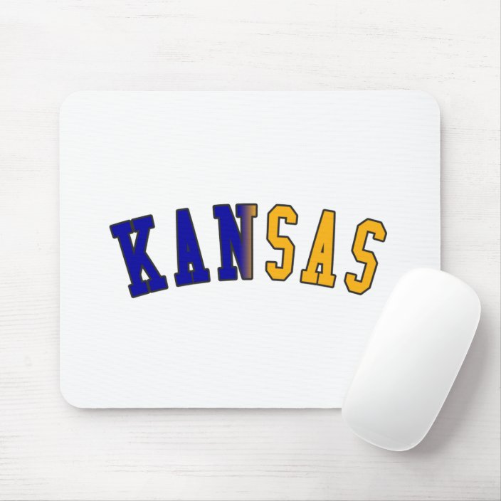 Kansas in State Flag Colors Mouse Pad