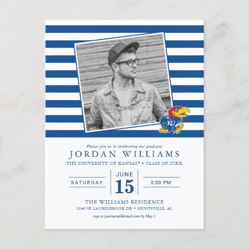 Kansas Jayhawks Graduate Announcement Postcard