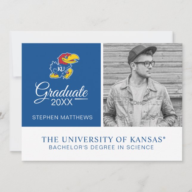 Kansas Jayhawks Graduate Invitation (Front)