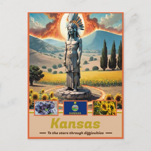 Kansas Kaleidoscope Surreal State Delight Postcard