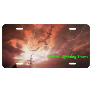 Kansas Lightning Storm CAR TAG License Plate