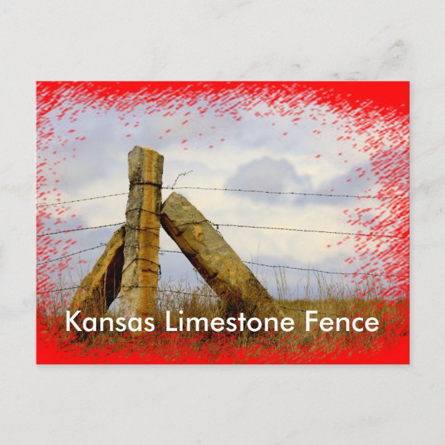Kansas Limestone Fence Post Card (Front)